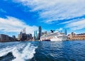 White Cruise Ship, Circular Quay, Sydney, Australia Royalty Free Stock Photo