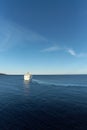 White cruise ship in Mediterranean sea Royalty Free Stock Photo