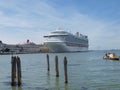 White cruise ship in Venice