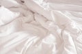 White crumpled bed sheet in a hotel room Royalty Free Stock Photo