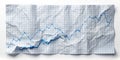 White Crumpled Paper with Blue Graph Lines Texture