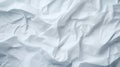 White crumpled paper texture. Blank background with creases. Generative AI Royalty Free Stock Photo