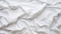 White crumpled paper texture. Blank background with creases. Generative AI Royalty Free Stock Photo