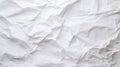 White crumpled paper texture. Blank background with creases. Generative AI Royalty Free Stock Photo