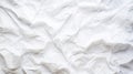 White crumpled paper texture. Blank background with creases. Generative AI Royalty Free Stock Photo