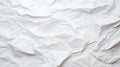 White crumpled paper texture. Blank background with creases. Generative AI Royalty Free Stock Photo