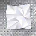 2023 White Crumpled 3D paper vector transparent background