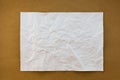 White crumpled paper on wood paper background texture vintage st Royalty Free Stock Photo