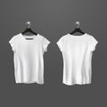 White crumpled t-shirts or unisex shirt on hanger Royalty Free Stock Photo
