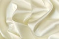 White crumpled or wavy fabric texture background. Abstract linen cloth soft waves. Silk atlas or stretch jacquard Royalty Free Stock Photo