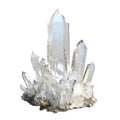 White crystal 3d rendering front view isolate