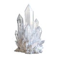 White crystal 3d rendering front view isolate