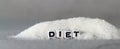 White cube arranged in the word  Ã¢â¬â¢DIET` with sugar. Royalty Free Stock Photo