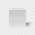White cube. Cubic box 3D template. Front view