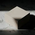 White Cube on Dark Concrete Floor Royalty Free Stock Photo