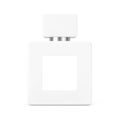 White Cube Parfume Bottle Mockup with Blank Label for Yourth Design. 3d Rendering Royalty Free Stock Photo