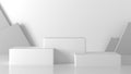 White cube, square box podium in minimal design white background