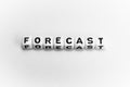 White cubes with word FORECAST on white background Royalty Free Stock Photo