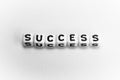 White cubes with word SUCCESS on white background Royalty Free Stock Photo