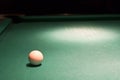 White cue ball on pool table Royalty Free Stock Photo