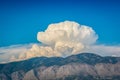 White cumulonimbus cloud above mountains in Albania