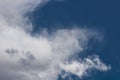 White cumulus clouds against a dark blue sky natural background weather change wind Royalty Free Stock Photo