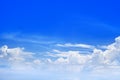 White cumulus clouds clear blue sky background, beautiful aerial cloudscape view from above, azure skies backdrop, fluffy cloud Royalty Free Stock Photo