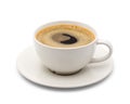 White cup of black coffee isolated on white background with clipping path Royalty Free Stock Photo