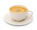 White cup of black coffee isolated on white background with clipping path Royalty Free Stock Photo