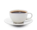 White cup of black coffee isolated on white background with clipping path Royalty Free Stock Photo