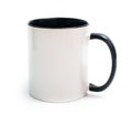 White cup with a black handle