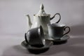 White Cup and coffee saucer. Coffee set. Cup of tea.