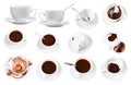 White cup with coffee sediments on saucer Royalty Free Stock Photo