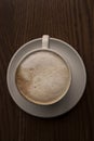 A cup of coffee. Top view. Royalty Free Stock Photo