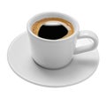 White cup of coffee on a white background. Isolate.