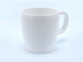 White cup on gray background. 3d rendering illusration