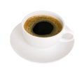 White cup of hot black coffee isolated on white background clipping path Royalty Free Stock Photo