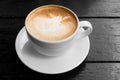 White cup of hot coffee latte Royalty Free Stock Photo