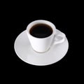 White cup with hot coffee and steam Royalty Free Stock Photo