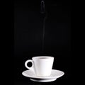 white cup with hot coffee and steam Royalty Free Stock Photo