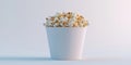 White cup with popcorn Royalty Free Stock Photo