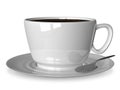 White cup and spoon on saucer Royalty Free Stock Photo