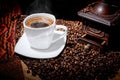 White cup of steaming coffee Royalty Free Stock Photo