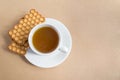 White cup of tea with biscuits Royalty Free Stock Photo