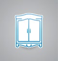 White cupboard icon on grey background. Vector illustration cupboard icon. eps10.