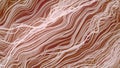 White curled wire futuristic pattern surrounded by mist. Abstract lines flow, psychedelic background. 3d rendering