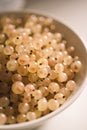 Closeup of a bowl with white currant berries Royalty Free Stock Photo