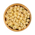 White currant berries, whitecurrant berries, in a wooden bowl Royalty Free Stock Photo