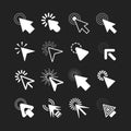 White cursor pointers and click icons set collection Royalty Free Stock Photo