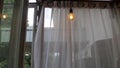 White curtain in air conditioned room